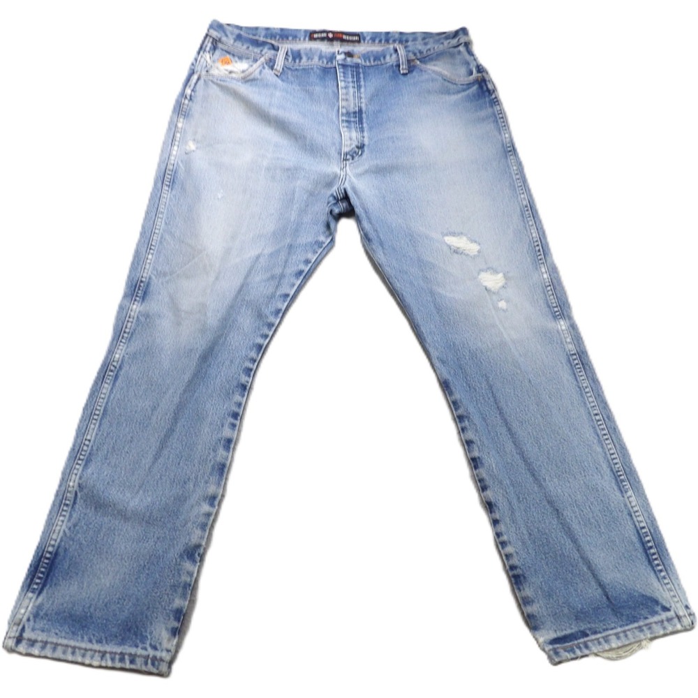 Wrangler FR13MWZ FR Flame Resistant Jeans Men W40xL32 Workwear‎ Distressed Denim